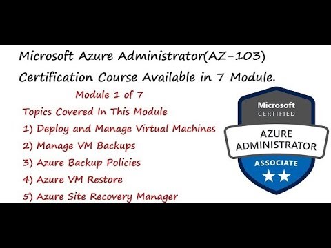 Microsoft Azure Administrator(AZ-103) Certification Course Module 1