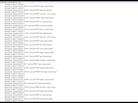 SSML text to sing