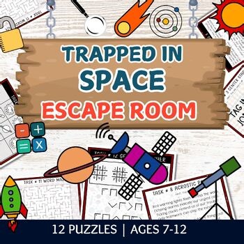 Space Escape Room, 12 Printable Puzzles, Astronomy Themed Games and Activities