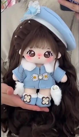 20cm Plush Doll Toy. Anime Cotton Dolls with Skeleton, Soft Stuffed Dress Up Doll，Birthday Gift (l)