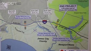 See what Hampton Roads drivers have to say about the I-64 Widening Project and learn more about the first operationally-independent segment that will span 5.6 miles, from west of Route 143, Jefferson Avenue (Exit 255) to just east of Route 238, Yorktown Road (Exit 247) in Newport News. These improvements will increase capacity, bring portions of the interstate up to current design standards, provide more lanes for evacuation and improve safety by reducing congestion and improving vehicular level