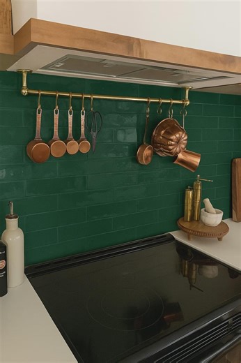 Rustic Unlacquered Brass Pot Rack – Custom Kitchen Hanging Rail – Wall Mounted Brass Bar With Removable S Hooks - Etsy