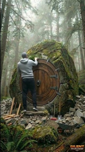 "I Carved a Cozy Home Inside a Massive Boulder (Full Build Timelapse)"