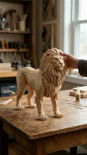 Building a Mythical Manticore from Popsicle Sticks! 🦂 DIY Monster Craft