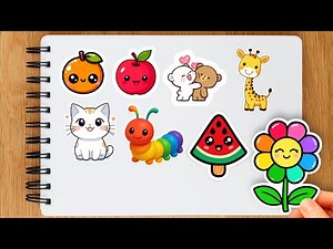 Cute Cartoon Stickers Collection | DIY Easy Drawing & Sticker Ideas