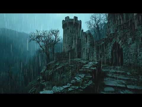 Rain over the Castle Walls | Medieval Rain Ambience for Deep Sleep and Relaxation
