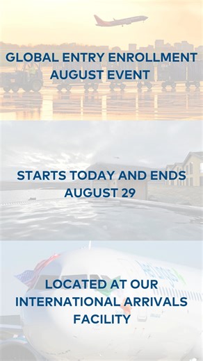 Global Entry enrollment is happening at BNA from August 4-29. Secure your spot and breeze through customs. For more information, visit cbp.gov | Nashville International Airport
