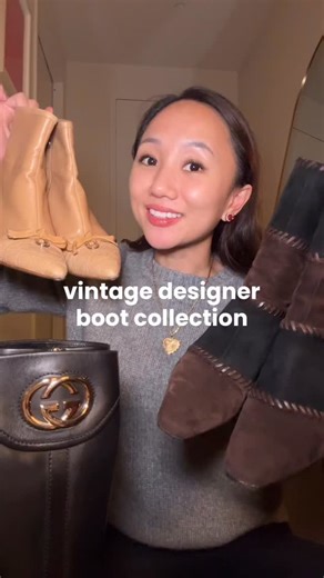 Alexa 🐝 on Instagram: "Back with another episode of what’s in my shoe collection: vintage designer boots edition 🍂👢 @ysl @ferragamo @gucci #boots #fallfashion #shoecollection #vintagedesigner #designershoes #vintage #designershoecollection #luxury #winterfashion #nycstyle"