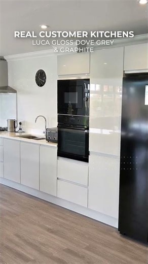 Luca Gloss Dove Grey & Graphite Handleless Kitchen - 4231 - DIY Kitchens