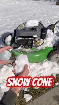 ☃️ Snow through the intake of a running engine! #snow #snowcone #lawnmower #lawnmower