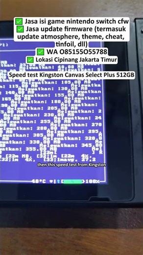 ⚡ Speed Test microSD Kingston Canvas Select Plus 512GB on Nintendo Switch