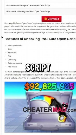Unboxing RNG Auto Open Cases Script