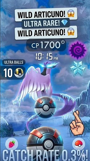 0.3% CATCH RATE?! I found WILD Galarian Articuno! 😱💎 #shorts #pokemongo #pokemon #rare