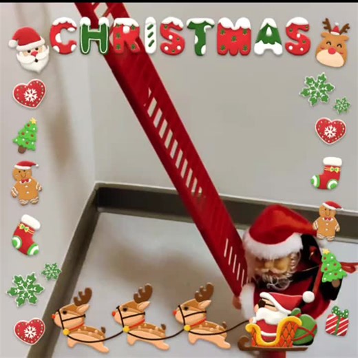 video, Electric Climbing Santa with Music, AA Battery Powered Christmas Tree Decoration (Batteries Not Included) - Sturdy plastic construction, great for holiday parties, ambient decorations, Christmas decorations, and fun holiday scenes!