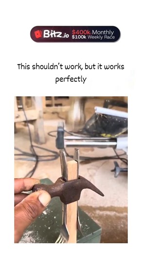 universal mems on Instagram: "The post showcases a DIY hack where a hammer head is reattached to a wooden handle using bent forks as makeshift clamps secured by screws, surprisingly functioning well for light tasks despite its improvised nature. This method leverages wood's natural compressibility, similar to traditional wedge-based axe and hammer attachments, allowing the forks to grip tightly without slipping, as explained in user replies drawing on basic material science. With over 1.1 millio