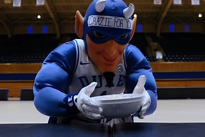 28K views · 1.4K reactions |  TRUE BLUE LOVE  The Blue Devil sure is CRAZIE for Valentine’s Day ❣️ | Duke Athletics | Facebook