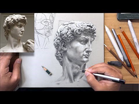 Drawing Michelangelo's David Step-by-Step - SinArty