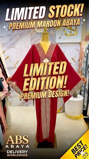 Premium Maroon Abaya Collection ✨ | ABS ABAYA | Limited Edition! #youtubeshorts #abayadesign #reels