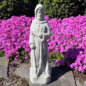 Saint Fiacre Garden Statue: 15" Catholic Sculpture Patron of Gardeners Religious Yard Art - Etsy