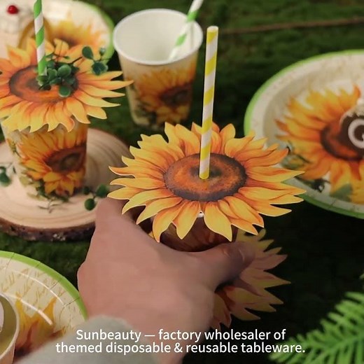 Sunflower-Themed Party Tableware Set