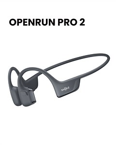 New Shokz OpenRun Pro 2 - Open-Ear, Bone Conduction Sport Headphones - Sweat Resistant, Workout Headphones with 30ft Bluetooth - Secure, Comfortable Fit - Deep Bass and Smart Mic - SHOKZ App (Black)