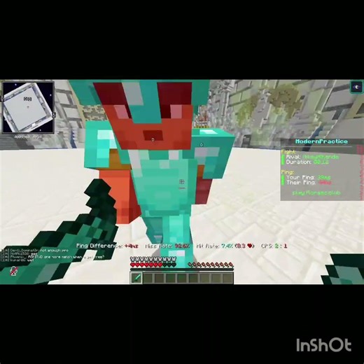 Minecraft java pvp I try to combo .well i increase my pvp