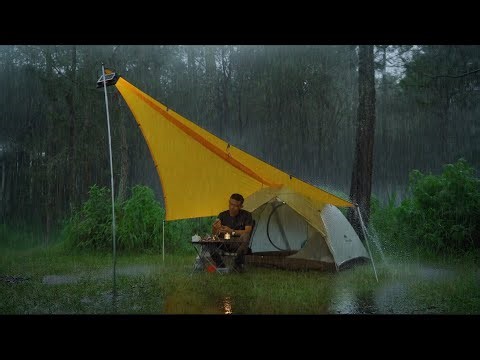 VERY BAD WEATHER‼️CAMPING IN HEAVY RAIN and THUNDERSTORM