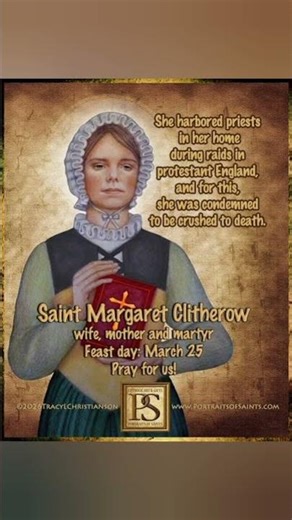 March 26: St. Margeret Clitherow (Pearl of York). Pray for us 🙏 #patron #saint