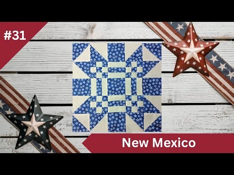 New Mexico State Quilt Block | 50 Blocks for 50 States | HST & Nine-Patch Quilt Tutorial