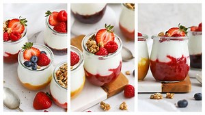These healthy Fruit On The Bottom Yogurt Cups are an easy meal-prep breakfast recipe. With so many flavors to try, it's easy to keep things fresh and interesting (though we REALLY love raspberry, strawberry, and peach!) RECIPE: https://onelovelylife.com/homemade-fruit-on-the-bottom-yogurt-cups | One Lovely Life