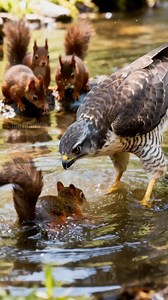 Brave Mama Squirrel Fights Off Deadly Hawk To Save Her Babies! #animals #nature | Vu Chronicles