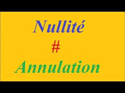 Nullité Vs Annulation des contrats. Schéma simplifié.