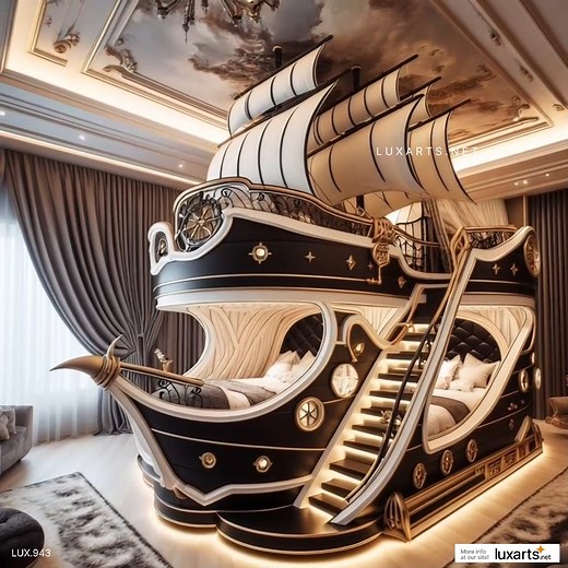 Set sail on epic bedtime adventures with the Pirate Ship Bunk Bed! ⚔️✨ This imaginative and detailed bed transforms your child's room into a world of swashbuckling fun. Perfect for young adventurers ready to dream big and explore the high seas. 🛏️ | LuxArts