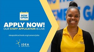 Apply now!🎉 Our staff application is LIVE for the 2021-22 school year! At IDEA, we are committed to ensuring that every child has access to the quality education they deserve, whatever it takes. Join an incredible team that is giving 100% every day to get scholars on the path to and through college. We cannot wait to welcome you into our Team & Family. Submit your application online today at ideapublicschools.org/careers/jobs! | IDEA Public Schools