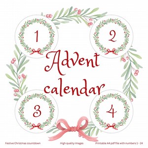 Printable Advent Calendar Numbers - Etsy Canada