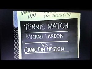 Michael Landon and Charlton Heston play tennis from Tom Jones 1972 Special