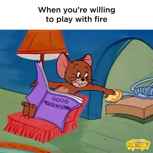 Sometimes you’ve gotta risk it for the… cheese stick? 🫣 #TomandJerry #CheeseDay | Tom and Jerry