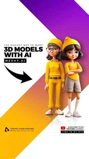 WeJustClick | Graphic Designer | Th Easiest Way to Make 3D Models with AI - Meshy.ai @meshy.ai | Instagram