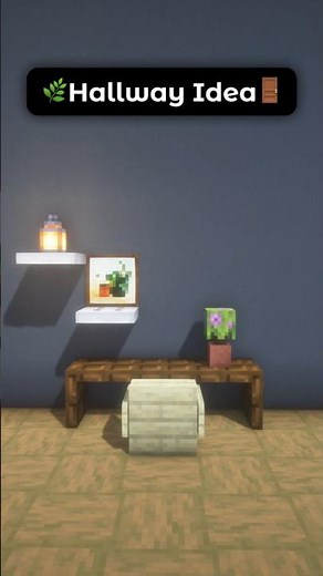 Simple Aesthetic Hallway Interior Design Idea In Minecraft! 🌿🚪