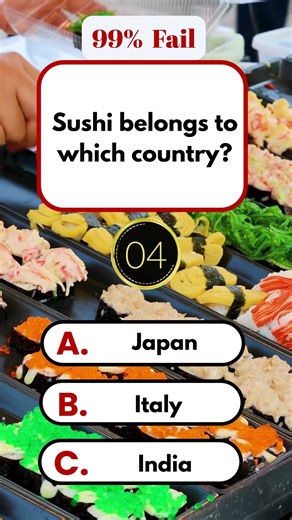 Sushi belongs to which country | Brain Knowledge Quiz | USA GK Quiz