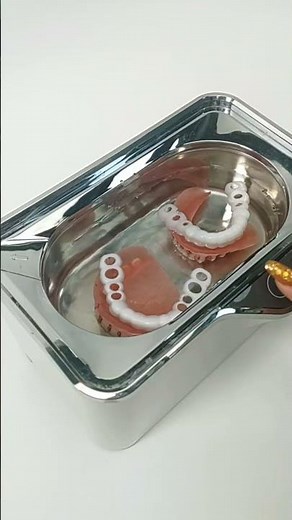 Upgraded denture cleaning routine with ultrasonic cleaner!