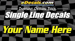 Custom9001 - Custom Single Line Lettering Decals Sticker | eDecals.com