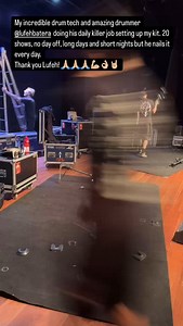 23K views · 1.5K reactions | My friend and drum tech on this tour @lufehbatera nailing the kit setup day after day. @dwdrums @meinlcymbals @vicfirth @remopercussion @audixmics @inearz @jkdrumsystems @qscaudio @roland_vdrums @aquilespriester | Official Thomas Lang | Facebook