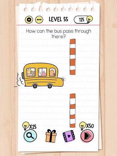 Brain Test Level 55 How Can The Bus Pass Through There?