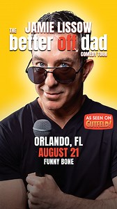 ORLANDO! I'm bringing my new Better Off Dad Comedy Tour to the Funny Bone for one night only on August 21. Grab your tickets while you can--> bit.ly/Lissow_Orlando25 | Jamie Lissow