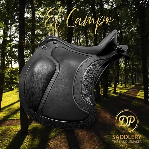 👉 1212 El Campo Decor SKL 👈 An English-type saddle, the "El Campo" line was designed for all-around use, such as Dressage, Working Equitation, Classical Riding, Eventing, and Trail Riding. The shoulder relief panels allow for close contact to the horse, and the contact area makes this saddle perfect for long trail rides. It's near vertical flaps make it an ideal saddle for Dressage Schooling. The Velcro knee rolls allow an individual adaptation to the rider's leg. This saddle is a reliable par