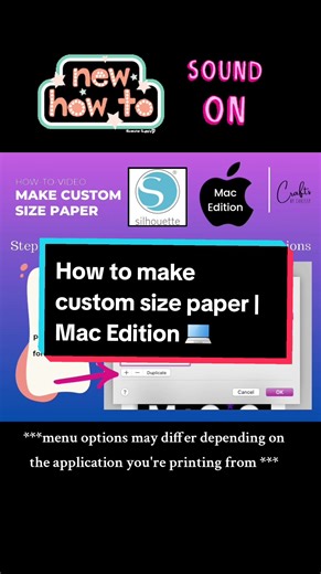How to make custom size paper while printing from #Silhouette studio using a #mac #apple #customsize #paper #howto #tutorial #diy #papercraft