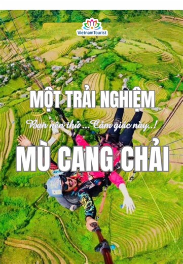 🪂 Bạn đã từng “bay” giữa ruộng bậc thang chưa? Tại Mù Cang Chải, bạn có thể nhảy dù lượn từ trên cao, lướt qua những thung lũng xanh và ruộng bậc thang đẹp bậc nhất Việt Nam 🌄 ✨ Cảm giác gió lướt qua mặt, phía dưới là cả thiên nhiên hùng vĩ – trải nghiệm chỉ có một lần là nhớ cả đời! 🌸Chương trình khởi hành hàng tuần. Nhanh tay nào các bạn ơiiii 👉 Comment “MÙ CANG CHẢI” để nhận lịch bay dù tour trải nghiệm 💾 Lưu video ngay nếu bạn muốn thử cảm giác bay giữa trời Tây Bắc! @VietnamTourist Off