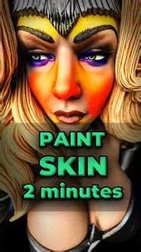 How to paint skin in ZBrush super fast ⏩ #paint #skin #polypaint #tutorial #zbrush