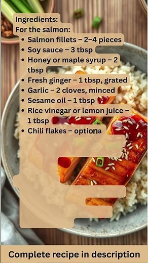 Sesame Ginger Salmon with Rice Recipe by What Shall I Cook